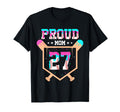 Proud Mom Baseball Player Number 27 T-Shirt - Unique Graphic for Adults - T-Shirt, Sweatshirt, Hoodie