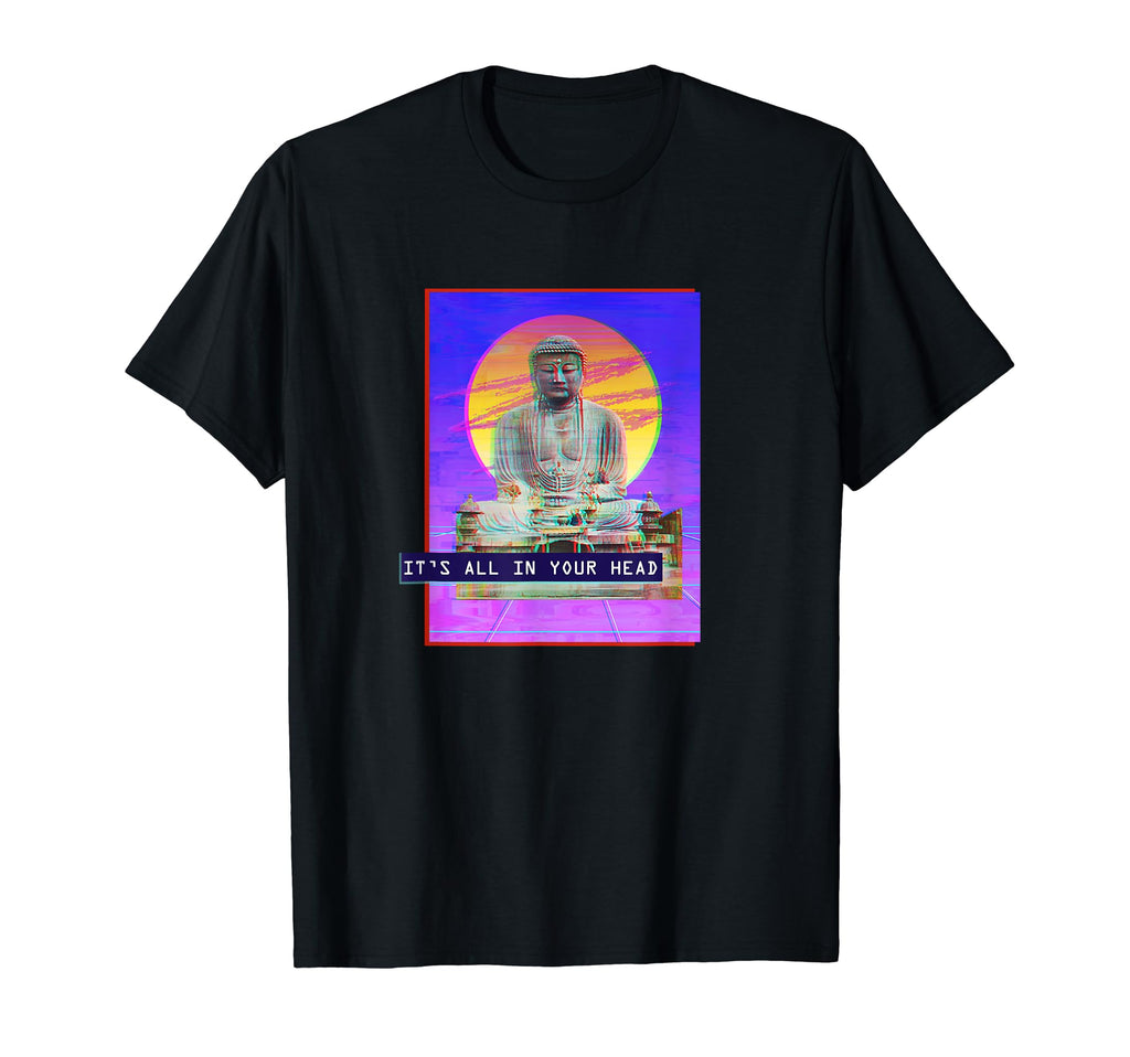 Vaporwave Aesthetic Synthwave Buddha T-Shirt - Streetwear Style for Adults - T-Shirt, Sweatshirt, Hoodie