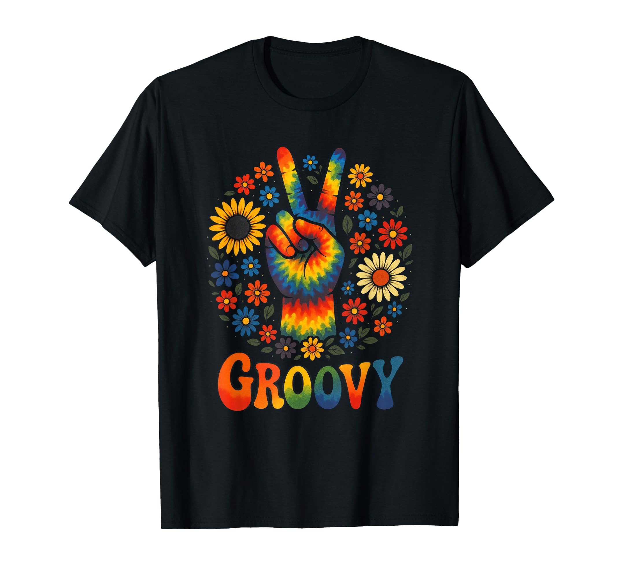 Groovy 70S Tie Dye Hippie Costume T-Shirt - Minimalist Print Unisex - T-Shirt, Sweatshirt, Hoodie
