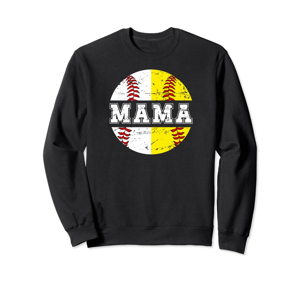 Mama Softball Baseball Mom Baseball Sweatshirt - Trendy Graphic Men Women - T-Shirt, Sweatshirt, Hoodie