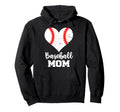 Baseball Mom Heart Funny Baseball Hoodie - Fun Novelty Design for Adults - T-Shirt, Sweatshirt, Hoodie
