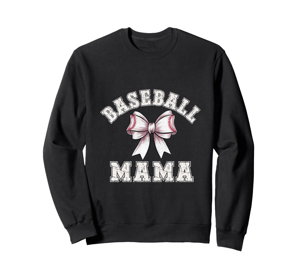 Coquette Baseball Mama Bow Game Sweatshirt - Aesthetic Graphic for Adults - T-Shirt, Sweatshirt, Hoodie