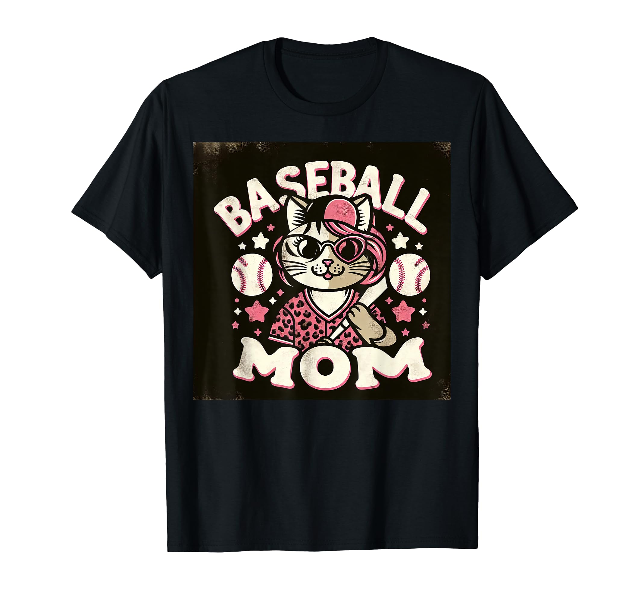 Womens Baseball Mom Cat Mothers My T-Shirt - Minimalist Print Unisex - T-Shirt, Sweatshirt, Hoodie