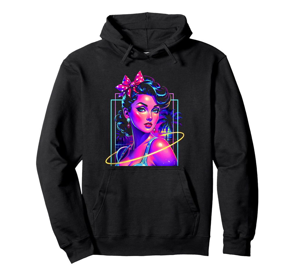 Hot Pinup Pop Art 50S Punk Vaporwave Hoodie - Aesthetic Graphic for Adults - T-Shirt, Sweatshirt, Hoodie