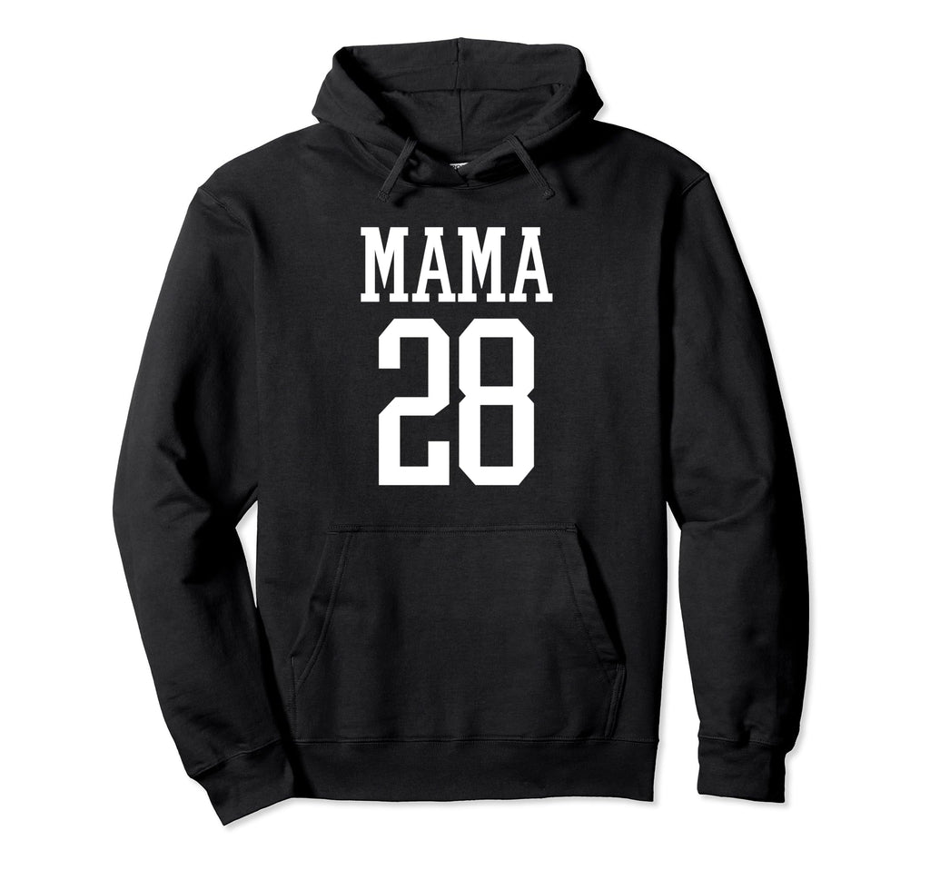 Number 28 Mama Biggest Fan Spirit Wear Hoodie - Novelty Apparel Unisex - T-Shirt, Sweatshirt, Hoodie