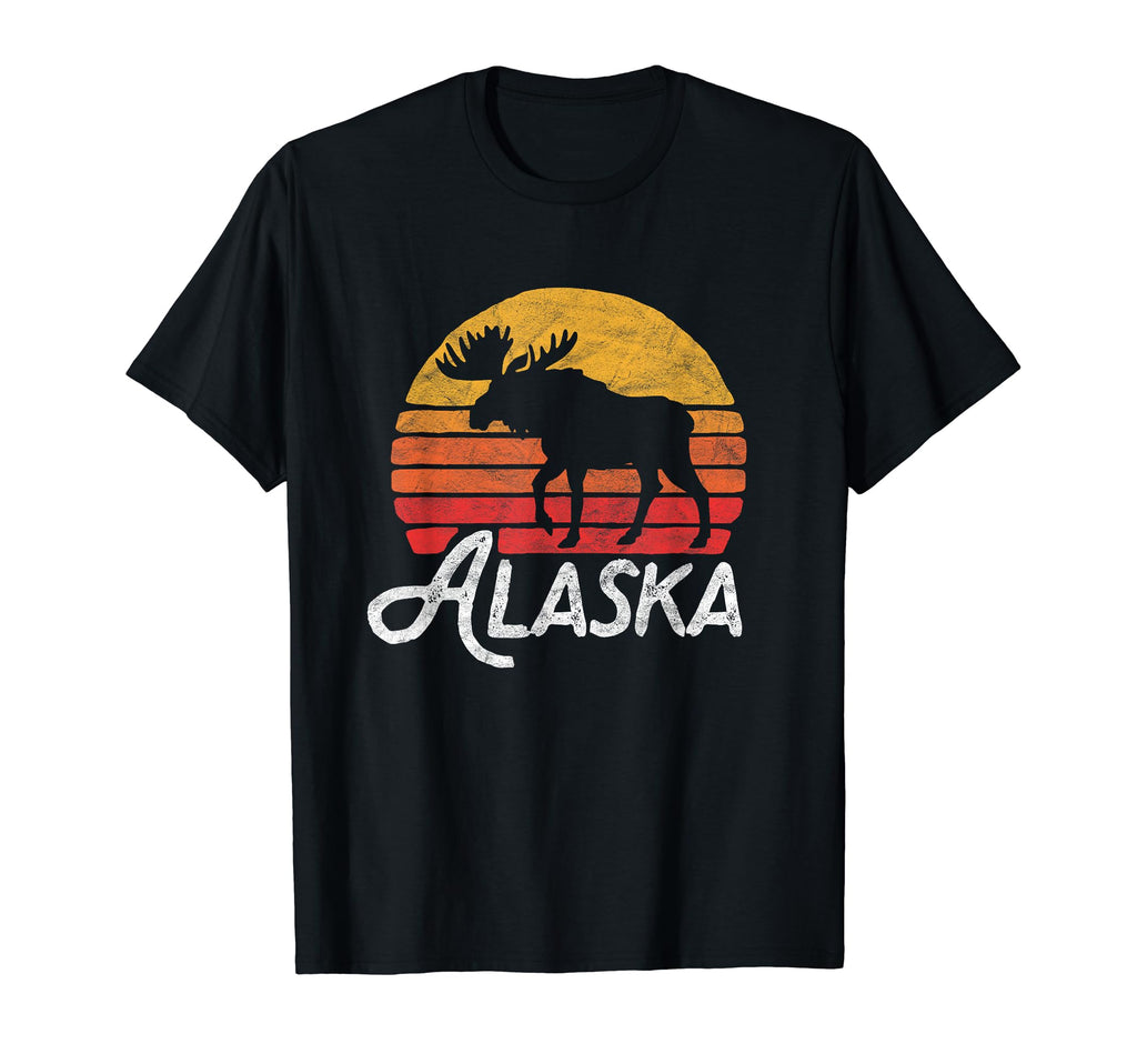 Alaska Moose Sunset Vibe T-Shirt - Fun Novelty Design Unisex - T-Shirt, Sweatshirt, Hoodie
