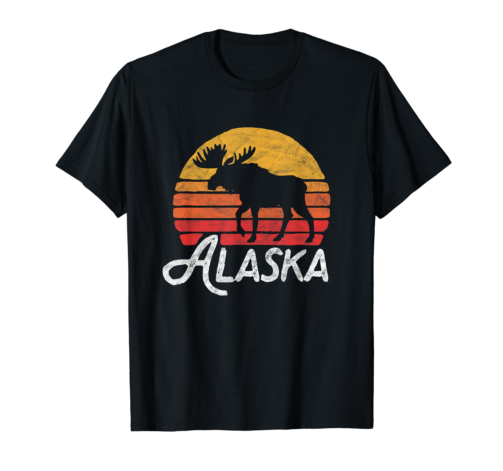 Alaska Moose Sunset Vibe T-Shirt - Fun Novelty Design Unisex - T-Shirt, Sweatshirt, Hoodie