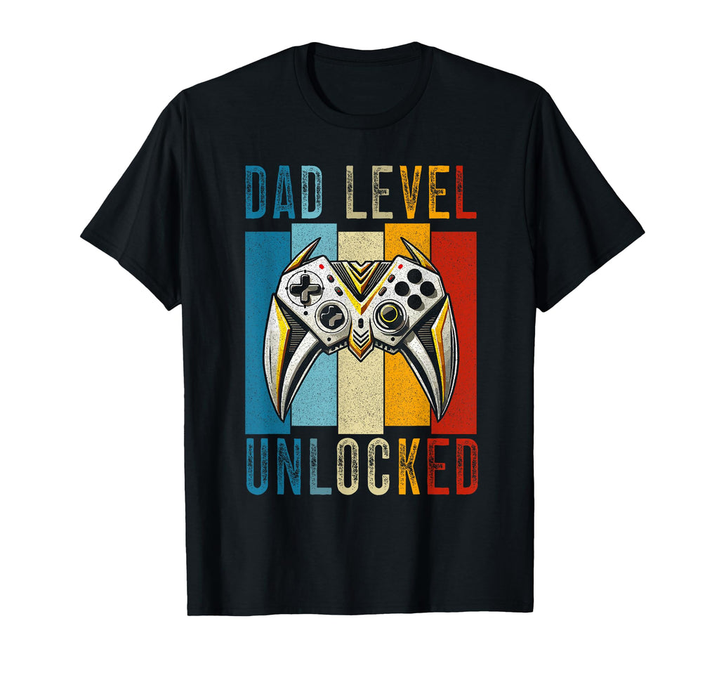 Dad Level Unlocked Controller Papa T-Shirt - Casual Everyday Wear Unisex - T-Shirt, Sweatshirt, Hoodie