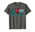 Peace Love Kindness Symbols Teal T-Shirt - Unique Graphic Unisex - T-Shirt, Sweatshirt, Hoodie