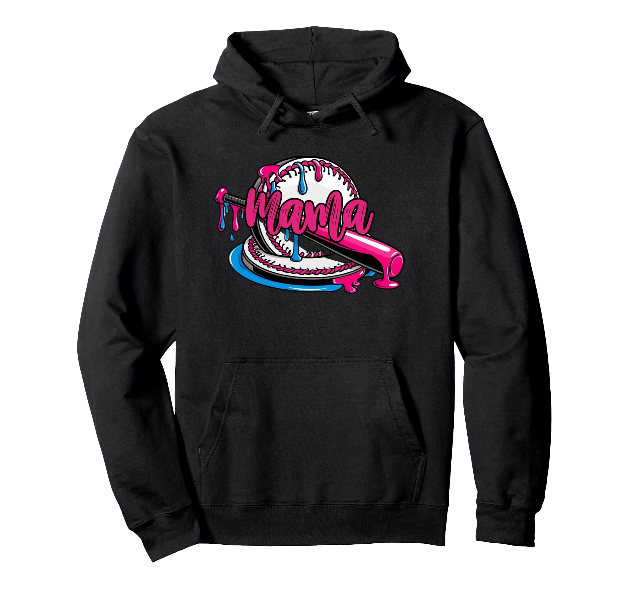 Baseball Mama Bat And Ball Drip Hoodie - Aesthetic Graphic Men Women - T-Shirt, Sweatshirt, Hoodie