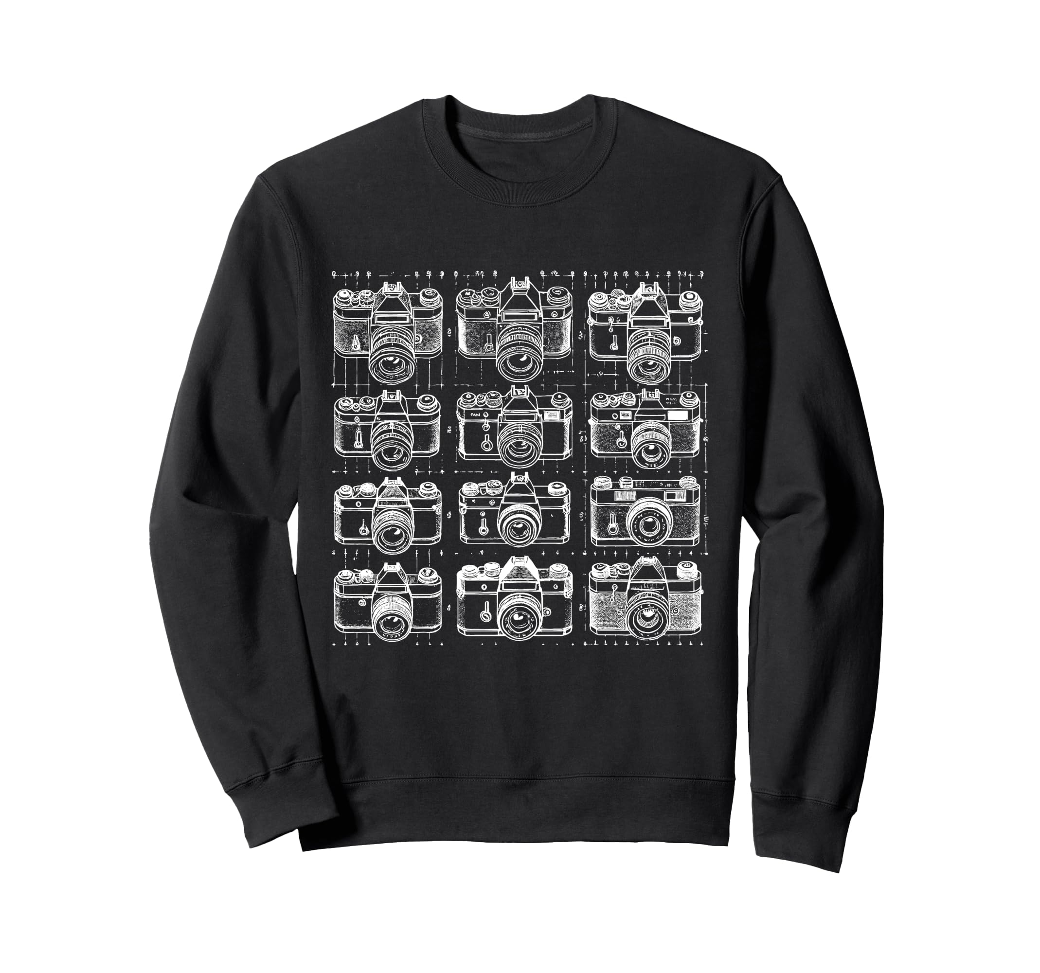 Camera Grid Sweatshirt - Casual Everyday Wear for Adults - T-Shirt, Sweatshirt, Hoodie