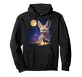 90S Fennec Fox Howling Moon Y2K Hoodie - Custom Art Print for Adults - T-Shirt, Sweatshirt, Hoodie