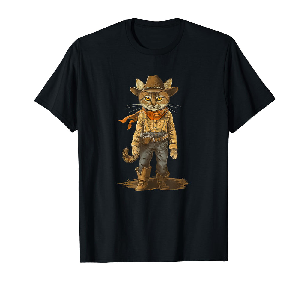 Cowboy Cat Country Western T-Shirt - Unique Graphic Unisex - T-Shirt, Sweatshirt, Hoodie