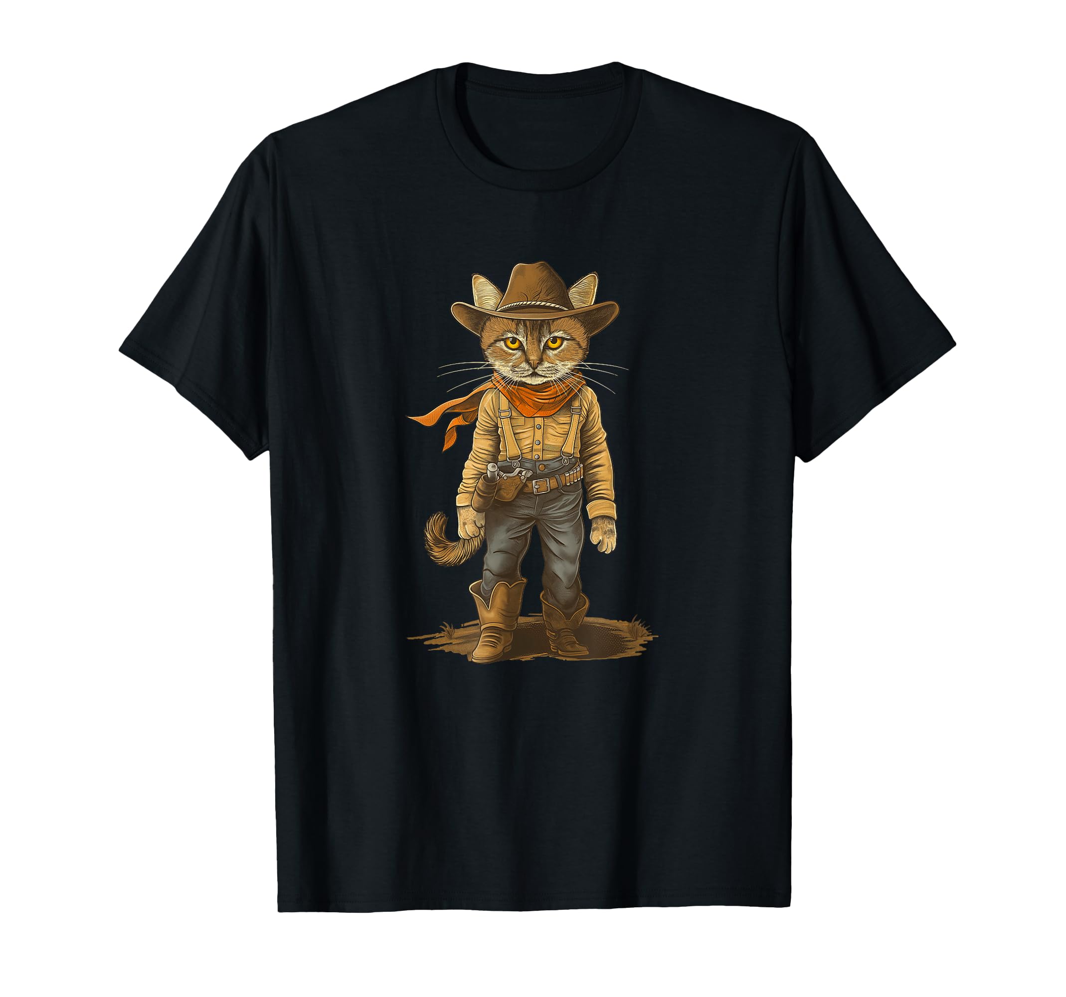 Cowboy Cat Country Western T-Shirt - Unique Graphic Unisex - T-Shirt, Sweatshirt, Hoodie
