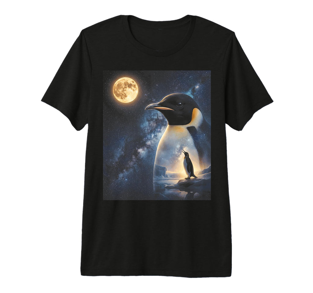 90S Penguin Howling Moon Y2K T-Shirt - Streetwear Style for Adults - T-Shirt, Sweatshirt, Hoodie