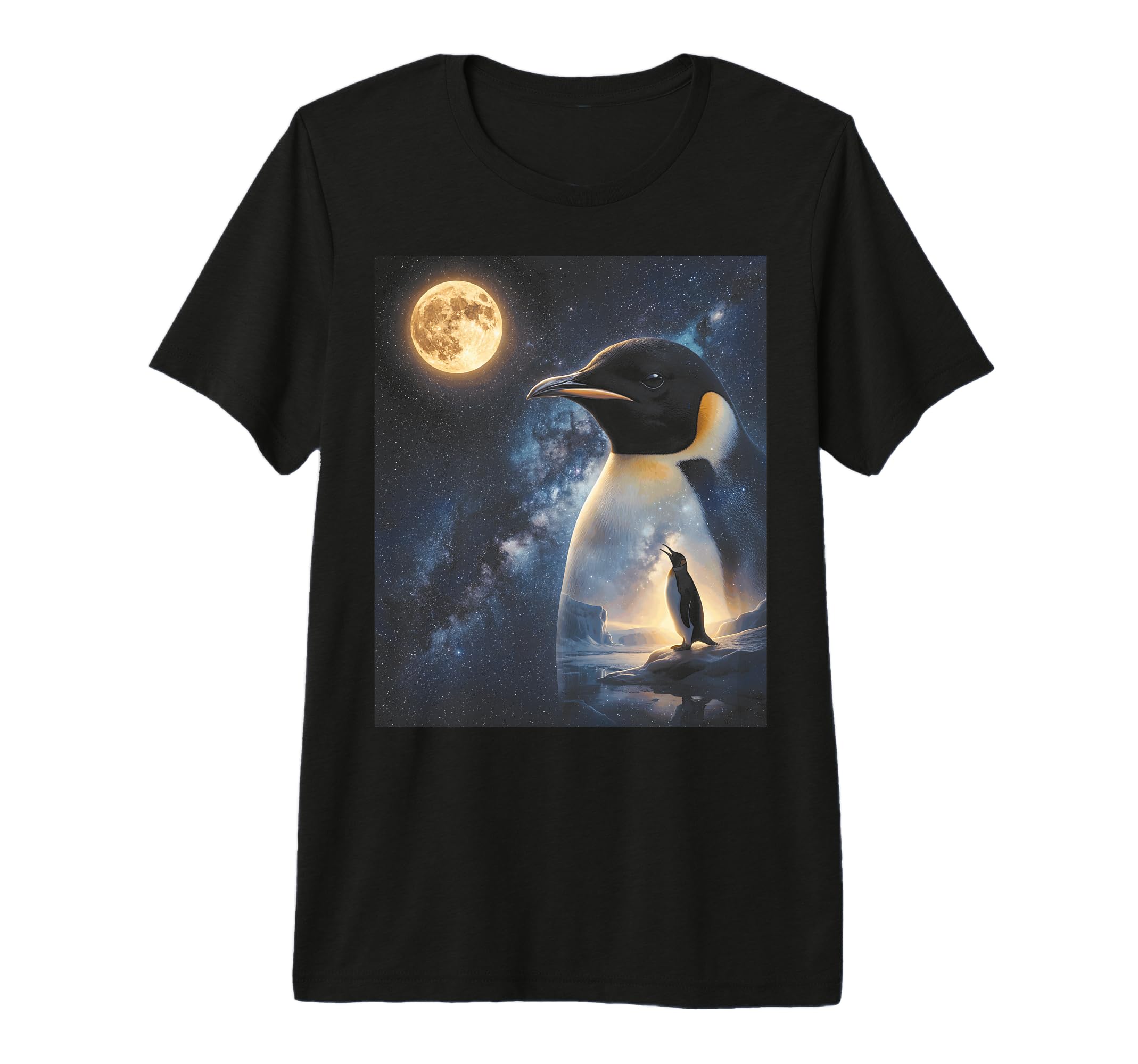 90S Penguin Howling Moon Y2K T-Shirt - Streetwear Style for Adults - T-Shirt, Sweatshirt, Hoodie