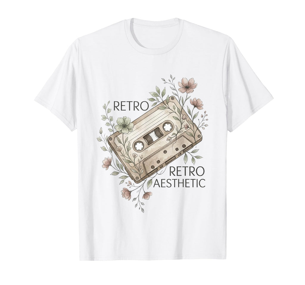 Aesthetic Cassette Tape Floral T-Shirt - Aesthetic Graphic for Adults - T-Shirt, Sweatshirt, Hoodie