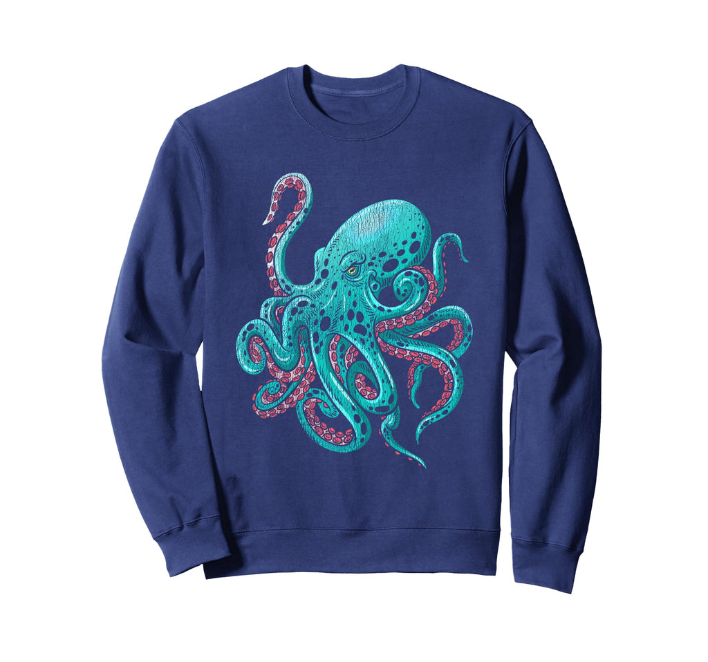 Kraken Octopus Sweatshirt - Custom Art Print Men Women - T-Shirt, Sweatshirt, Hoodie