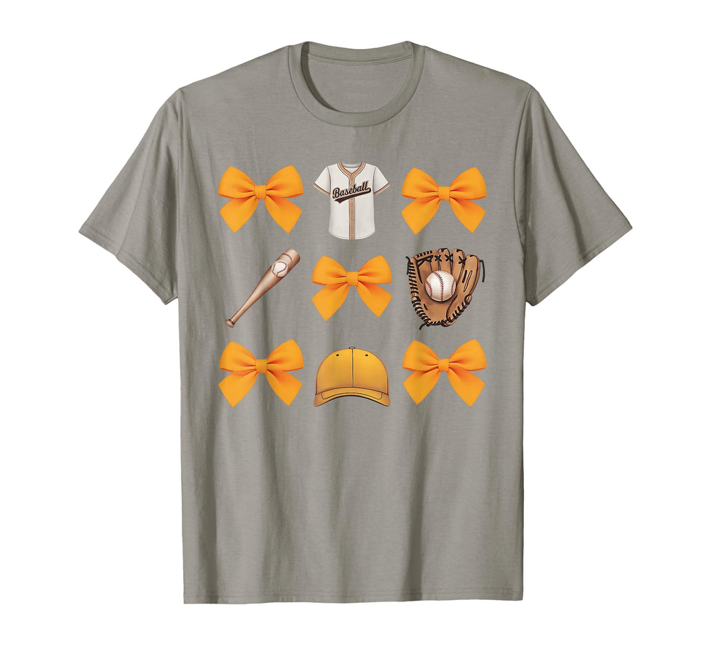Baseball Game Day Yellow Coquette Bow T-Shirt - Streetwear Style Men Women - T-Shirt, Sweatshirt, Hoodie