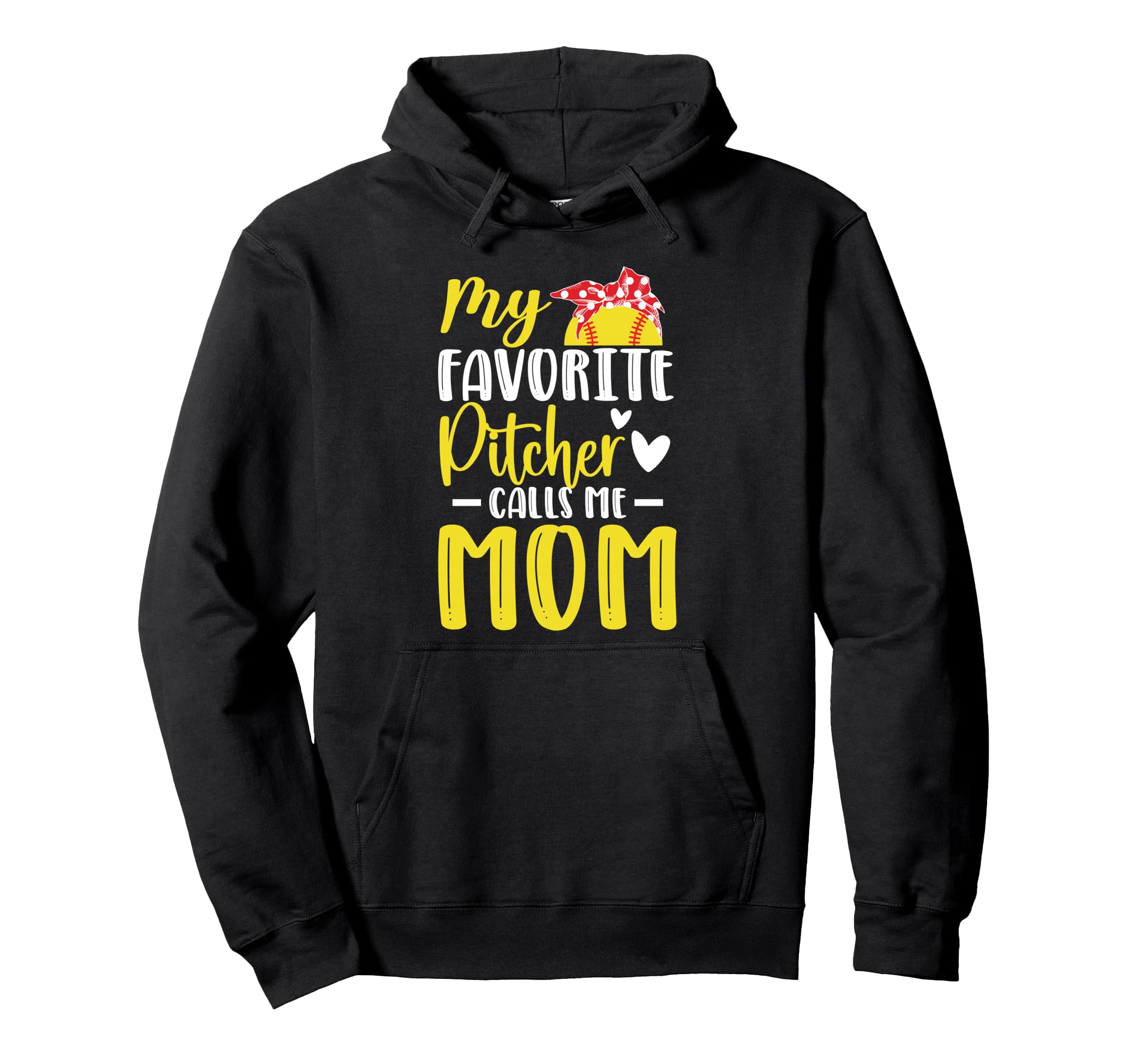 My Favorite Pitcher Calls Me Mom Hoodie - Minimalist Print Men Women - T-Shirt, Sweatshirt, Hoodie