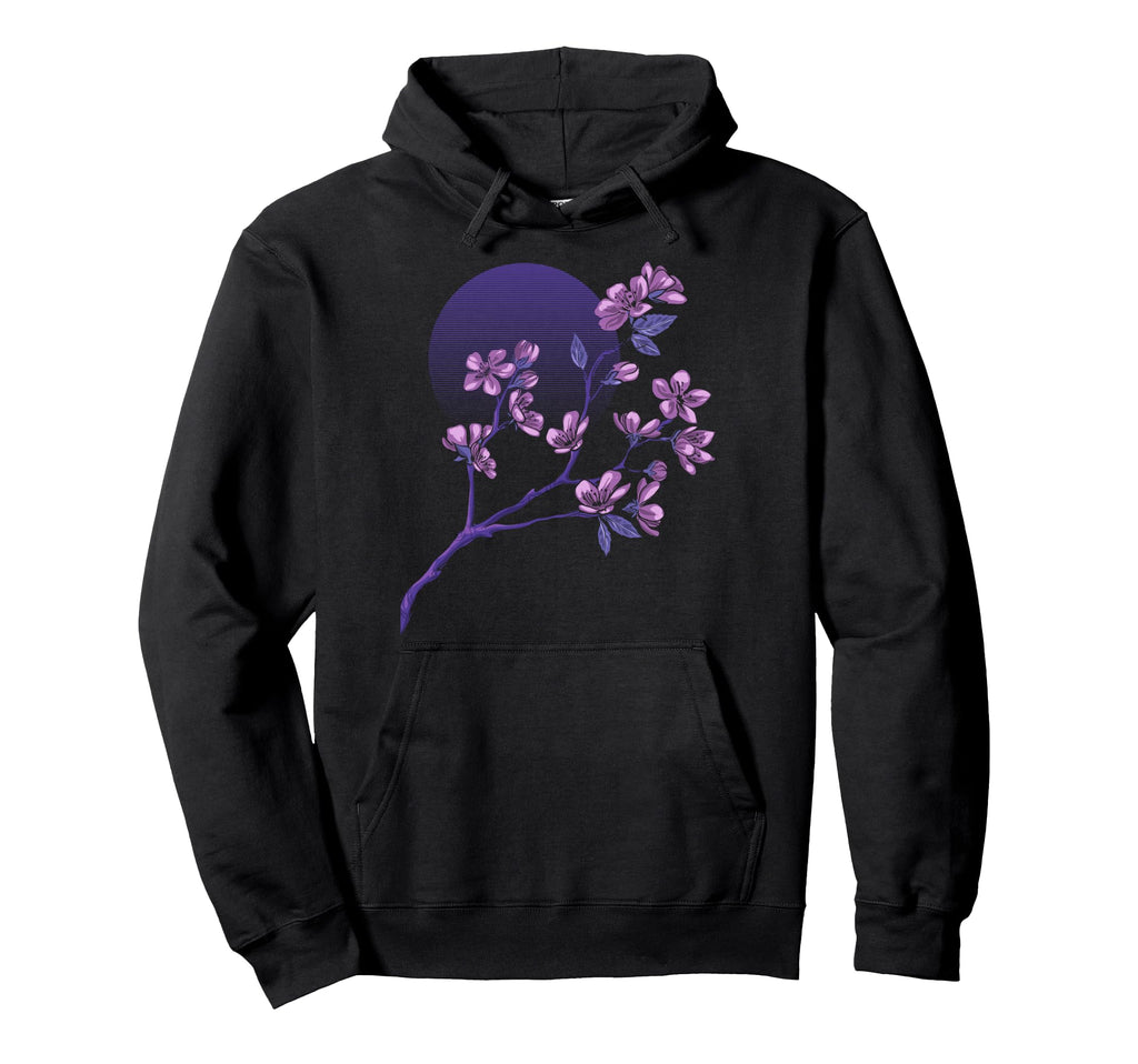Vaporwave Retrowave Cherry Blossom Hoodie - Aesthetic Graphic Unisex - T-Shirt, Sweatshirt, Hoodie