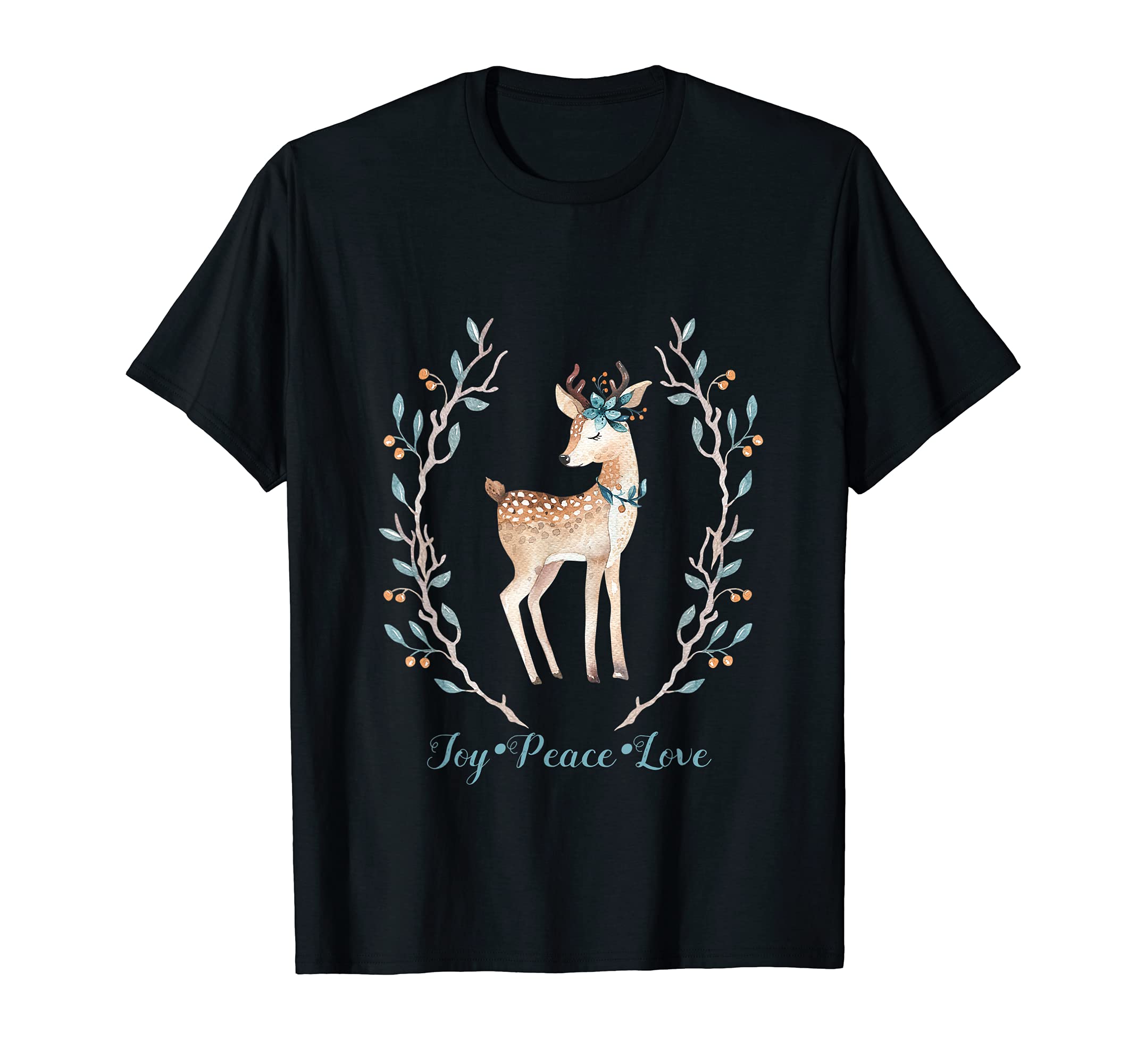 Joy Peace Love Reindeer T-Shirt - Casual Everyday Wear for Adults - T-Shirt, Sweatshirt, Hoodie