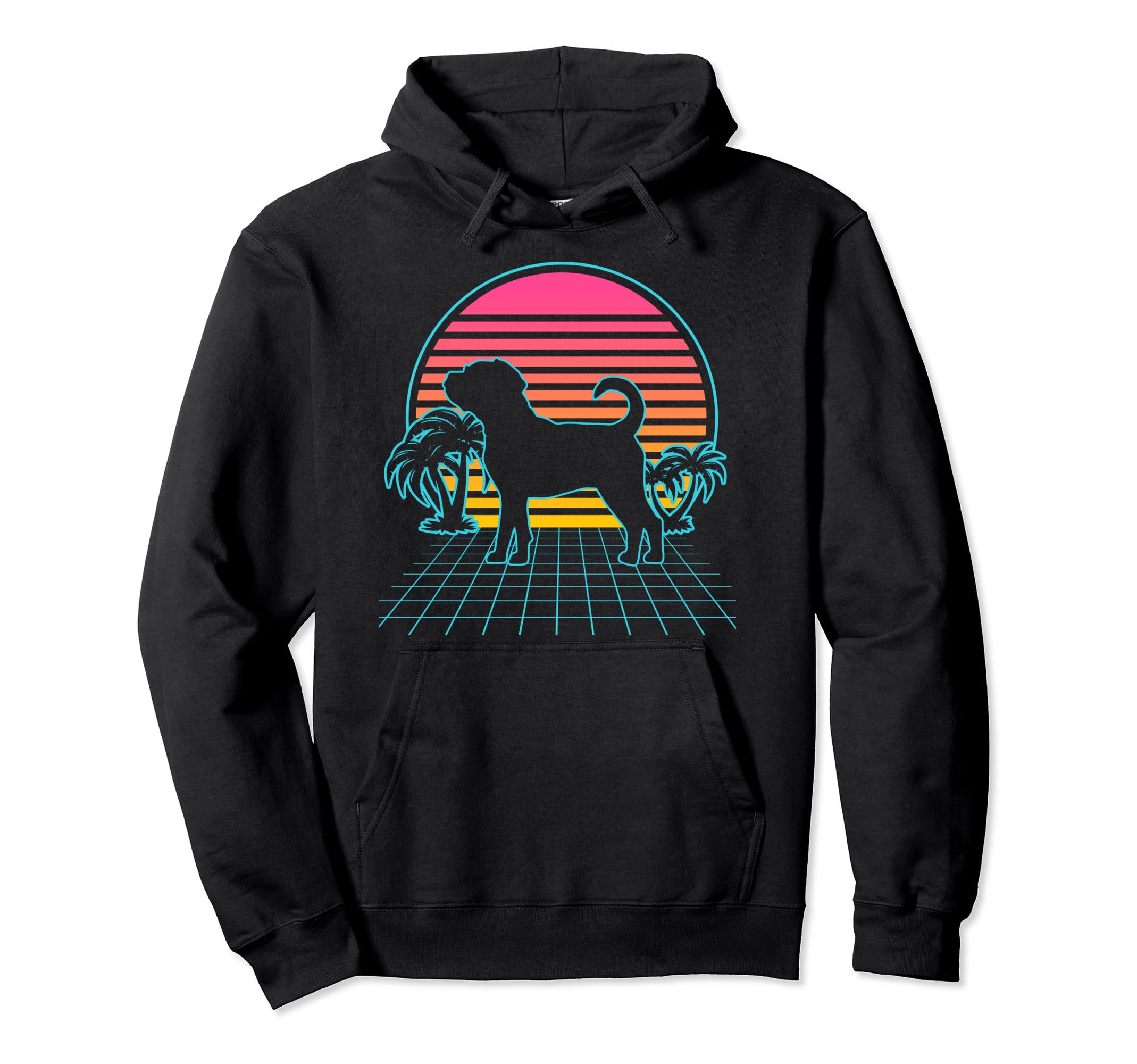 Puggle Dog 80S Vaporwave Aesthetic Puppy Hoodie - Unique Graphic Men Women - T-Shirt, Sweatshirt, Hoodie