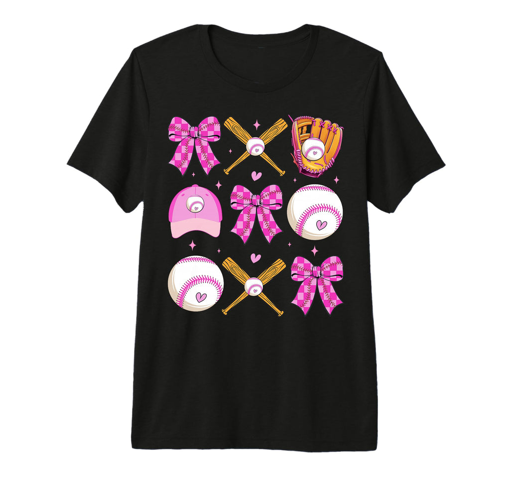 Checkered Mama Bow Baseball Mom Game Day T-Shirt - Streetwear Style Unisex - T-Shirt, Sweatshirt, Hoodie