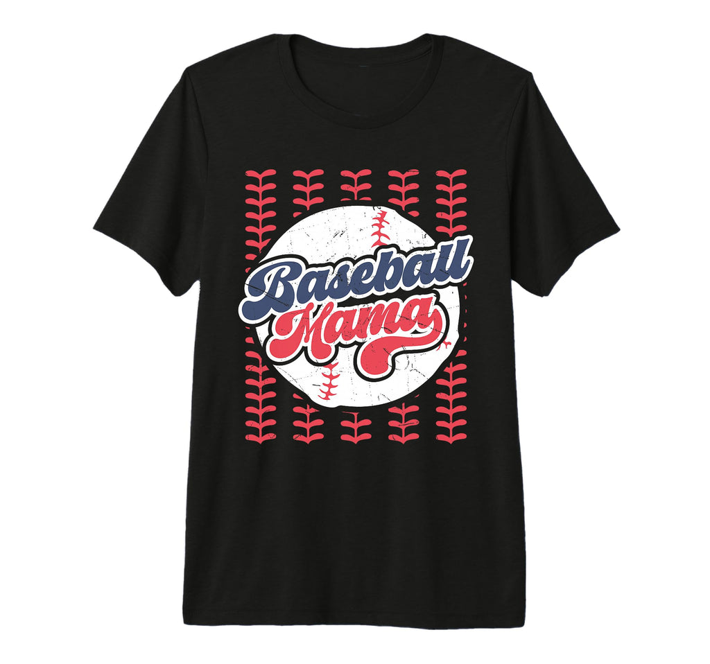 Baseball Mama Distressed Baseball T-Shirt - Aesthetic Graphic for Adults - T-Shirt, Sweatshirt, Hoodie
