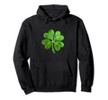 Distressed Four Leaf Clover Irish Hoodie - Custom Art Print Unisex - T-Shirt, Sweatshirt, Hoodie