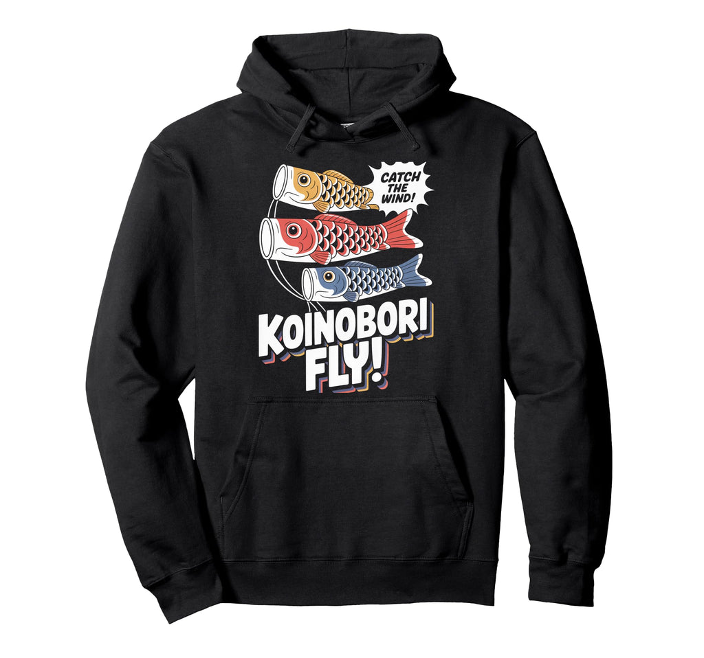 Koinobori Fly Pop Culture Japanese Aesthetic Hoodie - Unique Graphic Unisex - T-Shirt, Sweatshirt, Hoodie