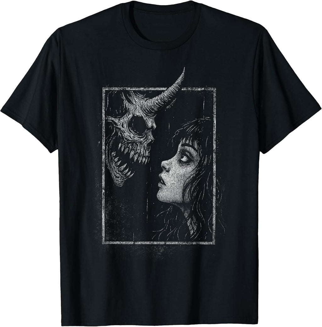 Horror Creepy Demon Alt Goth Alternative Aesthetic - Adult & Kids T-Shirts, Sweatshirts & Hoodies apparel design preview 1