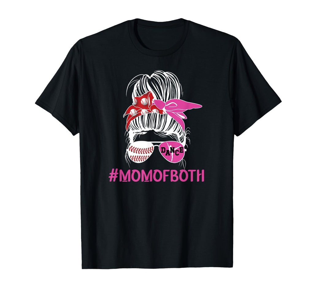 Mom Both Messy Bun Dancer Baseball T-Shirt - Graphic Print for Adults - T-Shirt, Sweatshirt, Hoodie