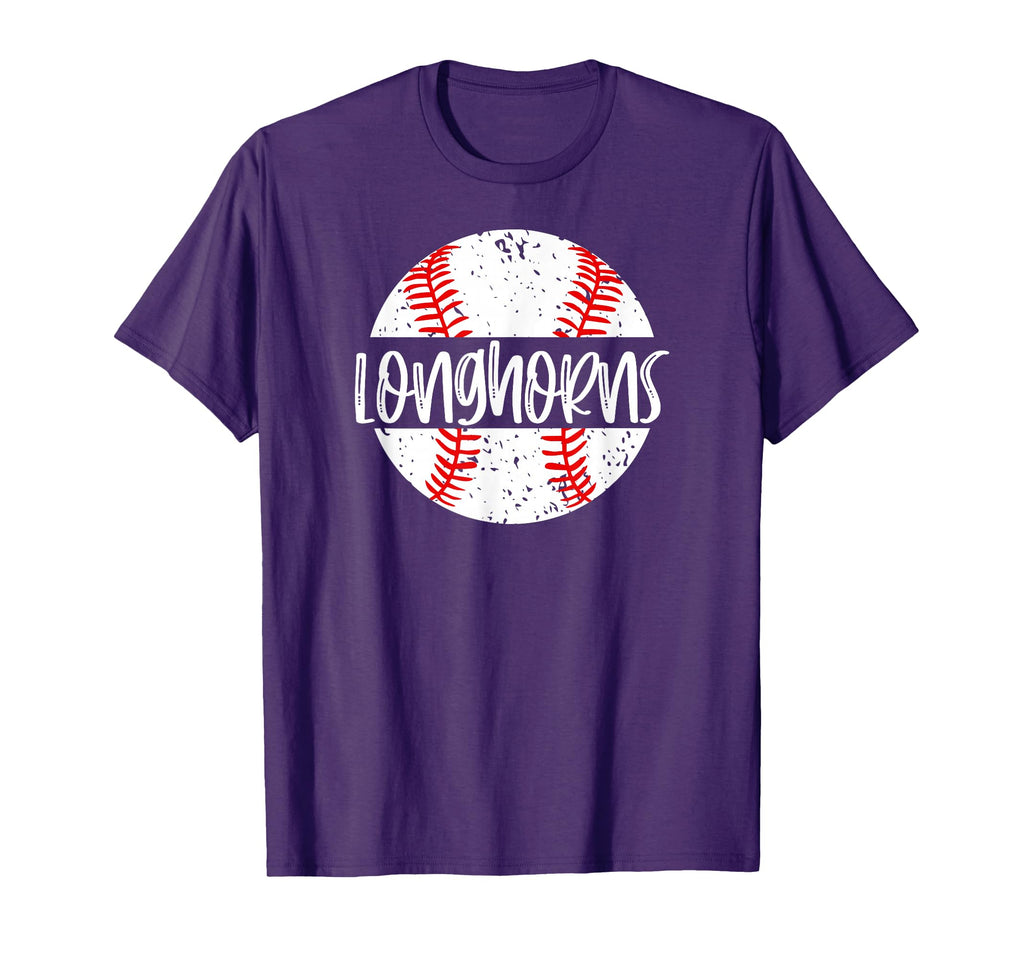 Longhorns Baseball Team Mascot School T-Shirt - Unique Graphic Men Women - T-Shirt, Sweatshirt, Hoodie