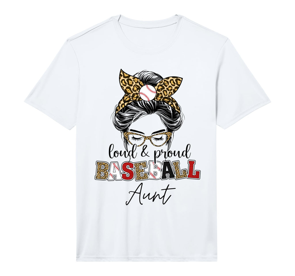 Proud And Loud Baseball Aunt Messy T-Shirt - Minimalist Print Men Women - T-Shirt, Sweatshirt, Hoodie