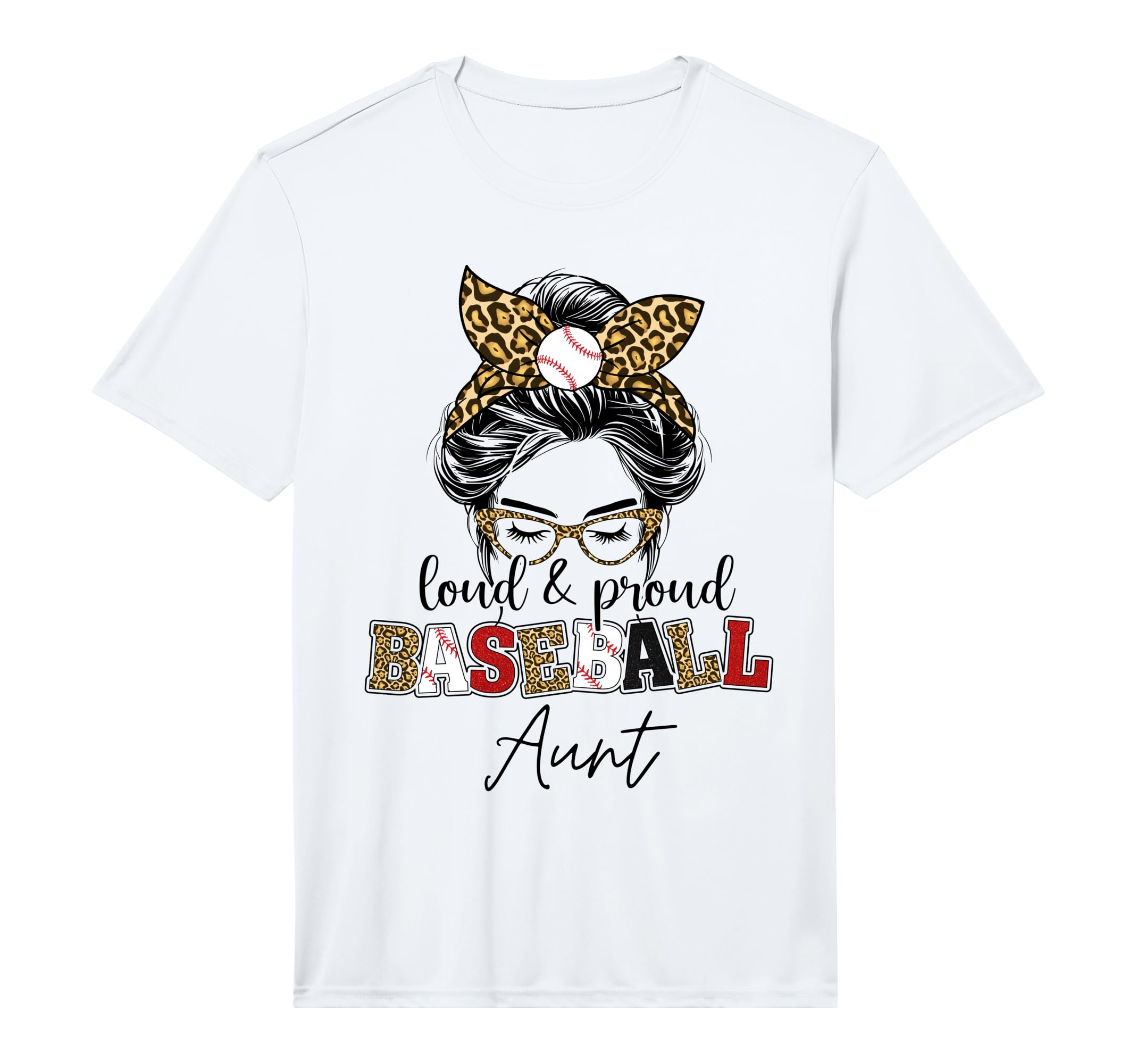Proud And Loud Baseball Aunt Messy T-Shirt - Minimalist Print Men Women - T-Shirt, Sweatshirt, Hoodie
