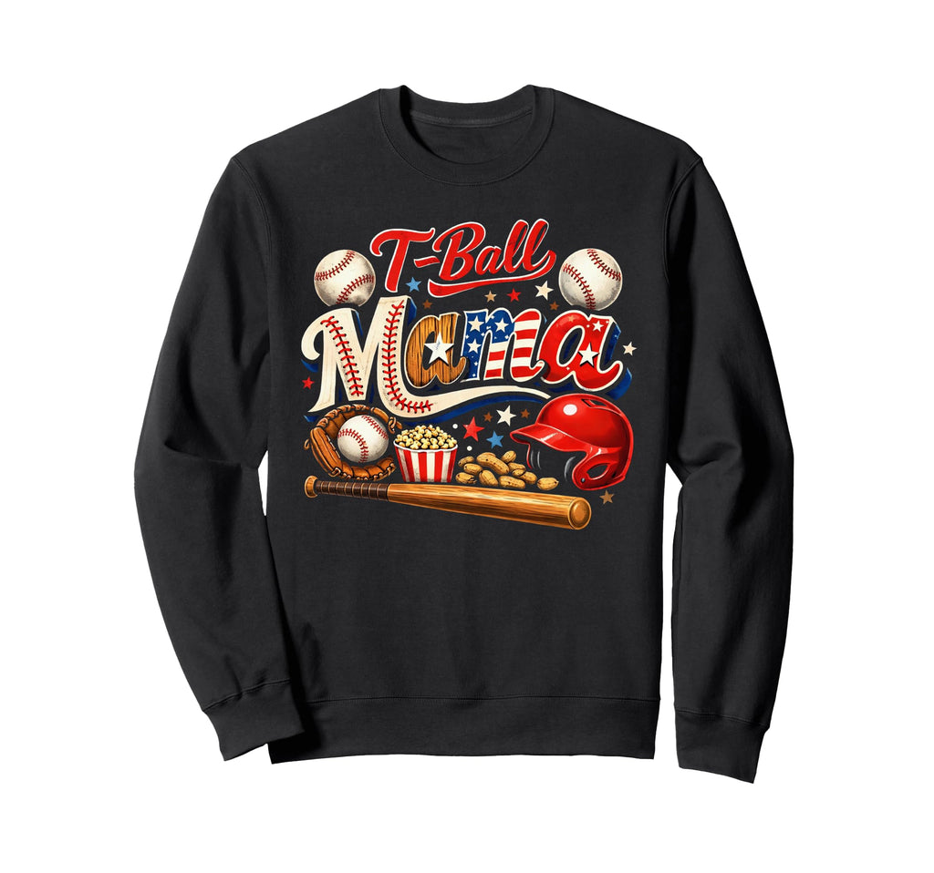 T Ball Mama Patriotic Baseball Sweatshirt - Custom Art Print Men Women - T-Shirt, Sweatshirt, Hoodie