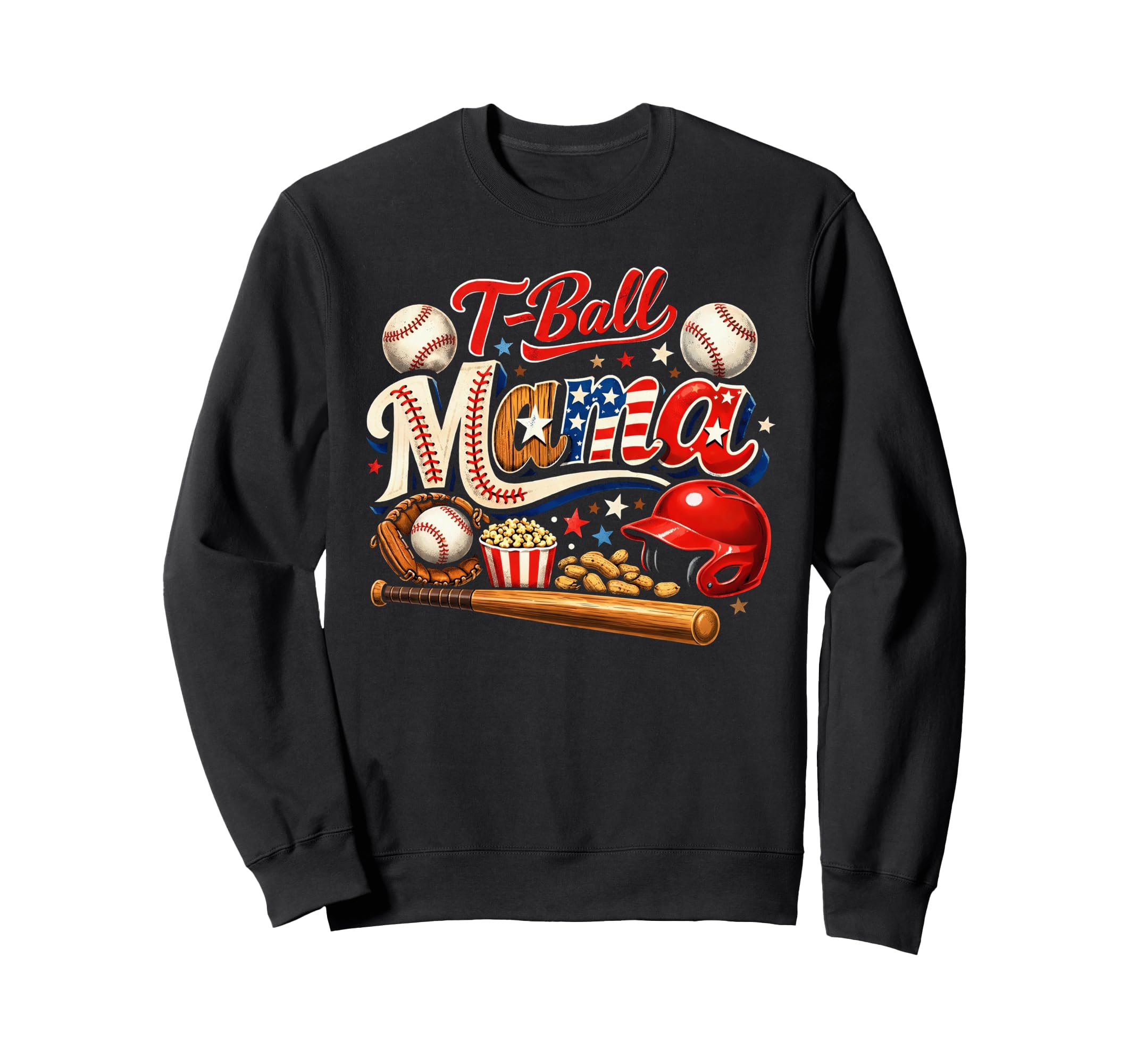 T Ball Mama Patriotic Baseball Sweatshirt - Custom Art Print Men Women - T-Shirt, Sweatshirt, Hoodie