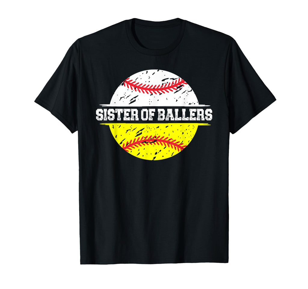 Sister Ballers Proud Softball Baseball T-Shirt - Novelty Apparel Men Women - T-Shirt, Sweatshirt, Hoodie