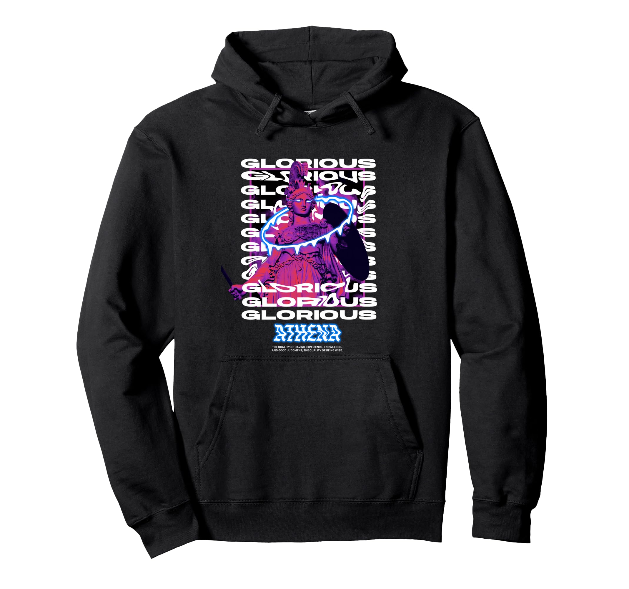 Athena Glorious Greek Aesthetic Edgy Hoodie - Streetwear Style for Adults - T-Shirt, Sweatshirt, Hoodie