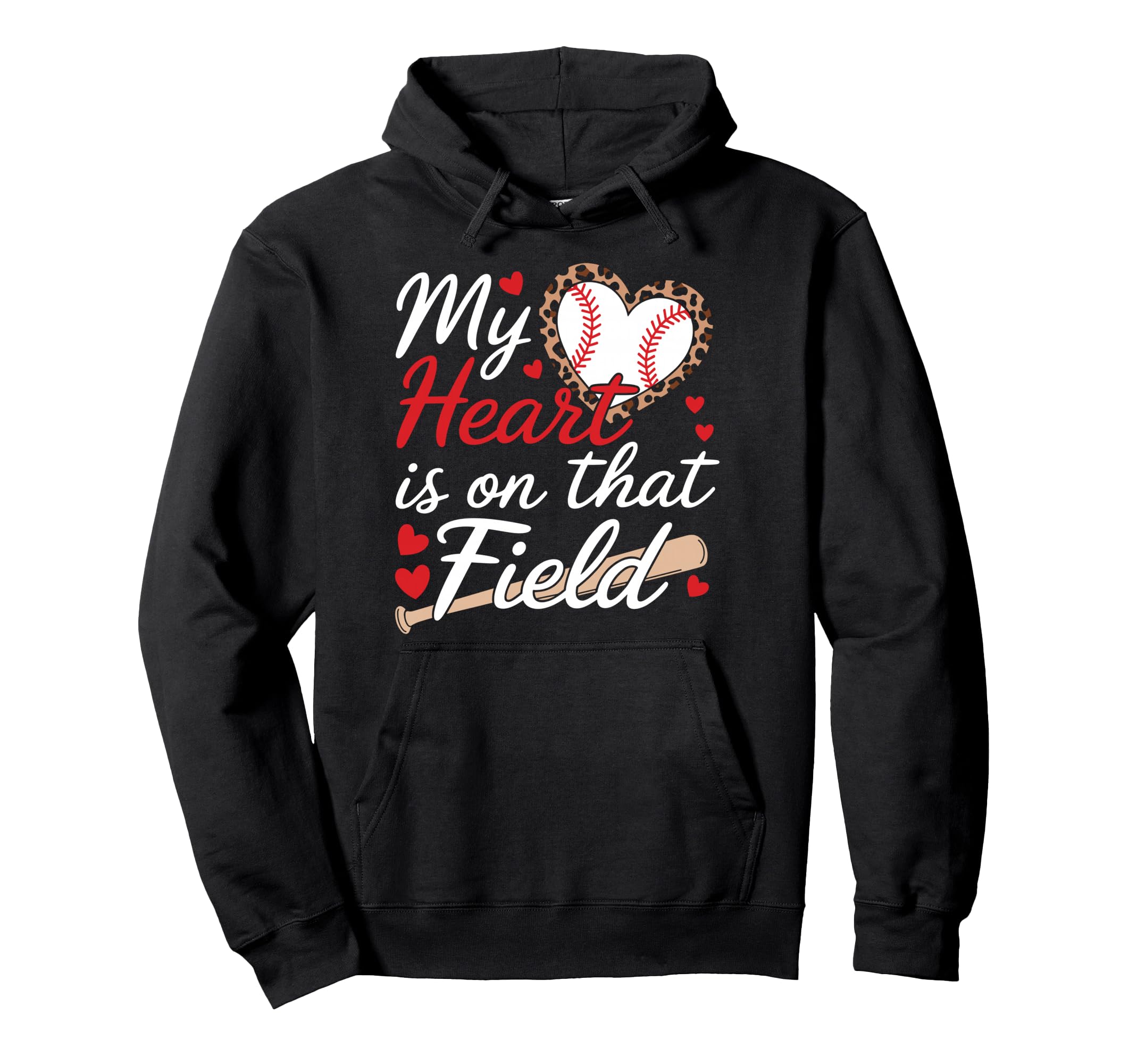 My Heart Is That Field Baseball Mom Hoodie - Novelty Apparel Men Women - T-Shirt, Sweatshirt, Hoodie