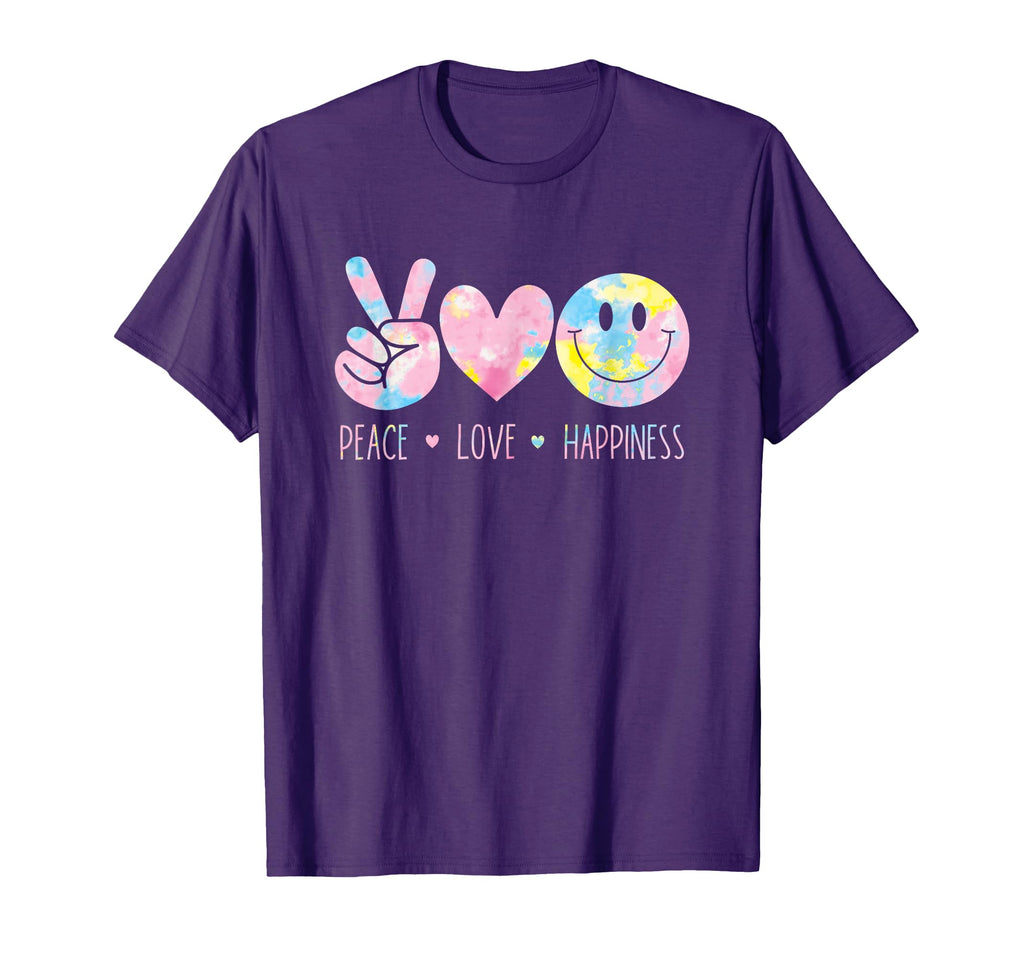 Peace Love Happiness Rainbow Tie T-Shirt - Fun Novelty Design for Adults - T-Shirt, Sweatshirt, Hoodie
