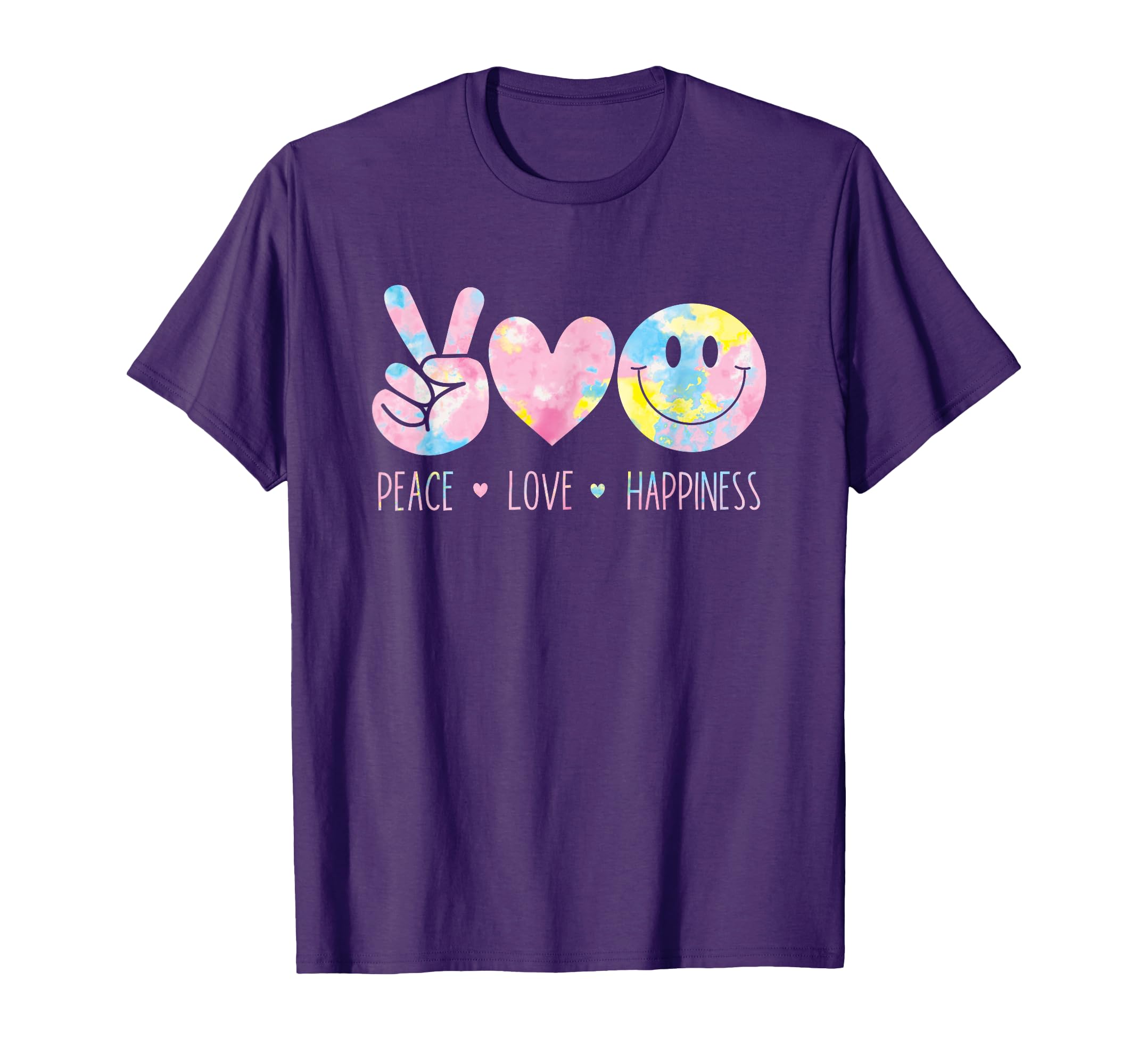 Peace Love Happiness Rainbow Tie T-Shirt - Fun Novelty Design for Adults - T-Shirt, Sweatshirt, Hoodie