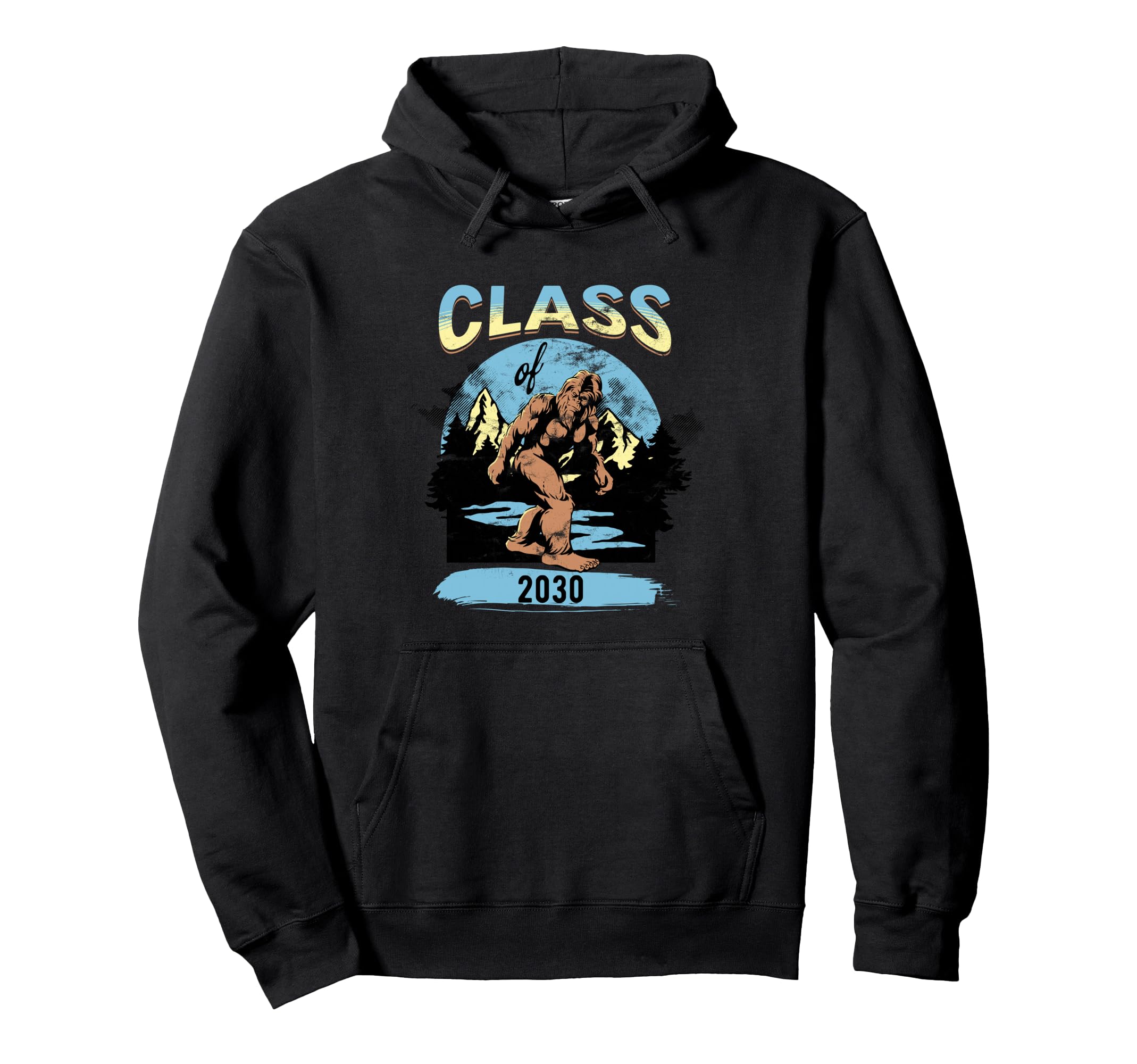 Class 2030 Bigfoot Funny Distressed Hoodie - Graphic Print for Adults - T-Shirt, Sweatshirt, Hoodie