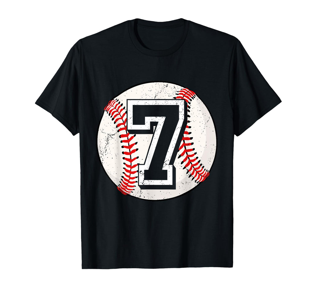Birthday Number 7 Baseball 7Th T-Shirt - Custom Art Print Men Women - T-Shirt, Sweatshirt, Hoodie