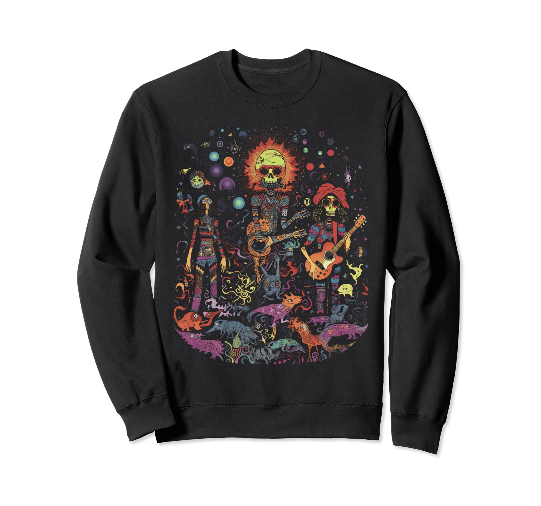 Hippie Boho Skeleton Music 12 Sweatshirt - Graphic Print for Adults - T-Shirt, Sweatshirt, Hoodie