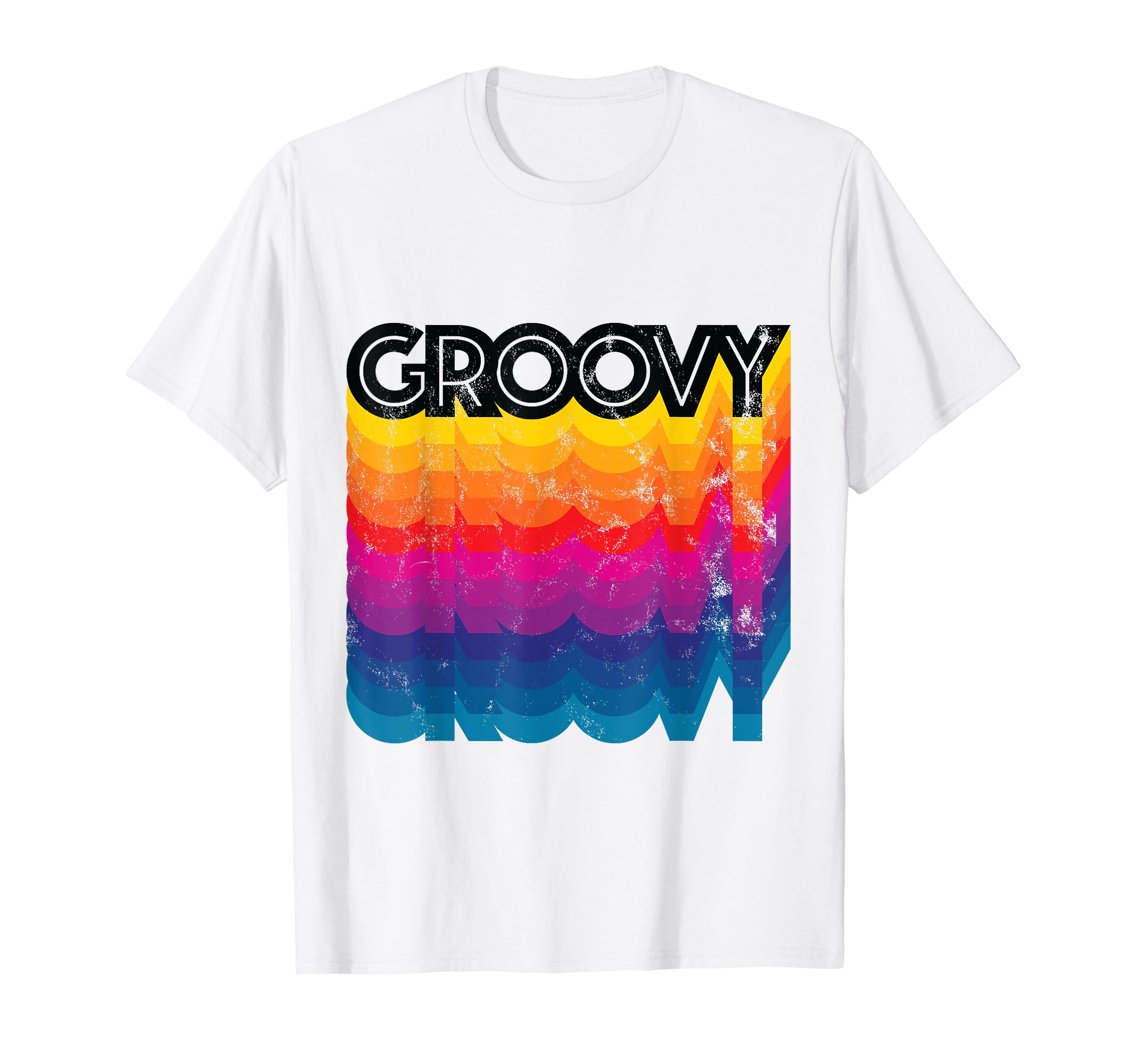 Groovy Distressed 60S 70S T-Shirt - Unique Graphic for Adults - T-Shirt, Sweatshirt, Hoodie