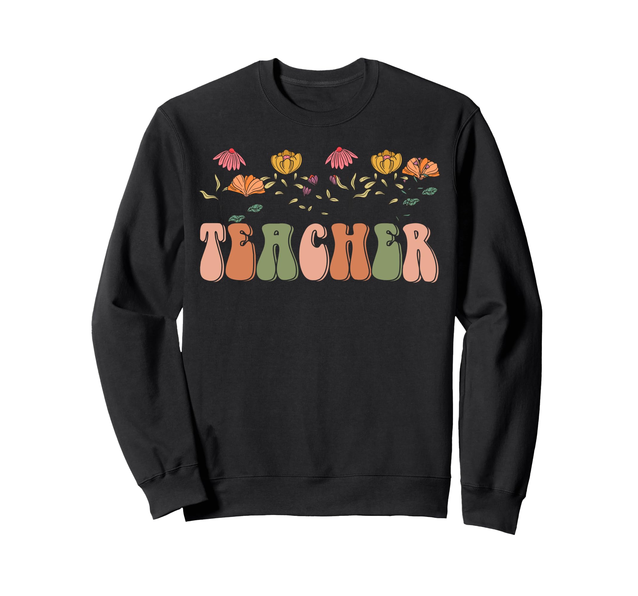 Boho Floral Teacher Gift Wildflower Sweatshirt - Trendy Graphic for Adults - T-Shirt, Sweatshirt, Hoodie