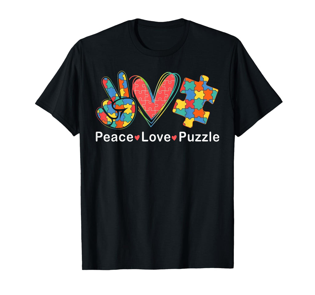 Peace Love Puzzle Funny Tile Based T-Shirt - Trendy Graphic Men Women - T-Shirt, Sweatshirt, Hoodie