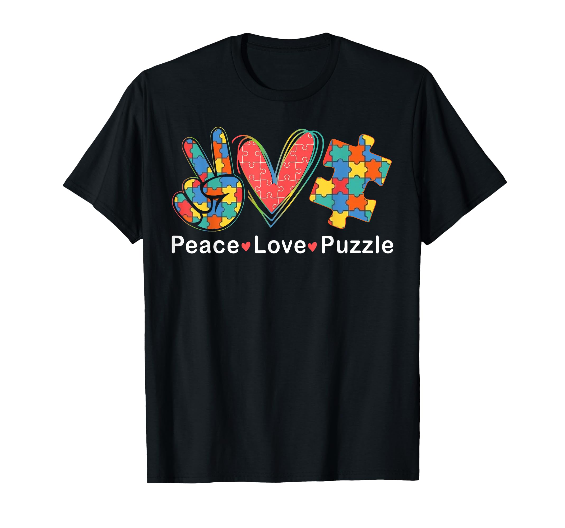 Peace Love Puzzle Funny Tile Based T-Shirt - Trendy Graphic Men Women - T-Shirt, Sweatshirt, Hoodie